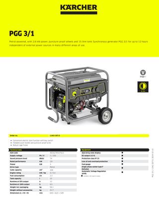Generador Karcher 3kw Nuevos PGG3