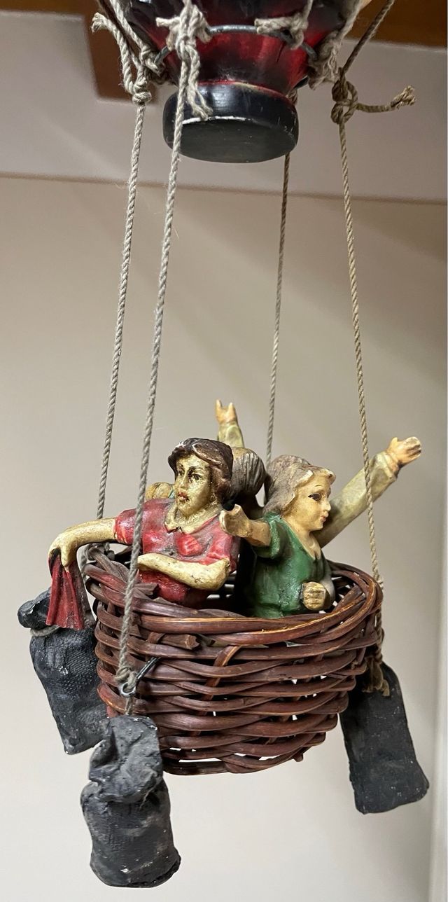 Mongolfiera vintage in resina