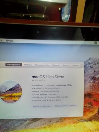 MACBOOK PRO 13'' 2012 HIGH SIERRA