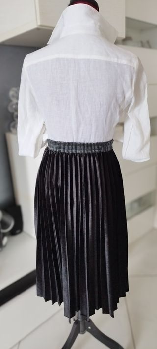 Gonna velluto liscio plissettata nero tg S Itrend