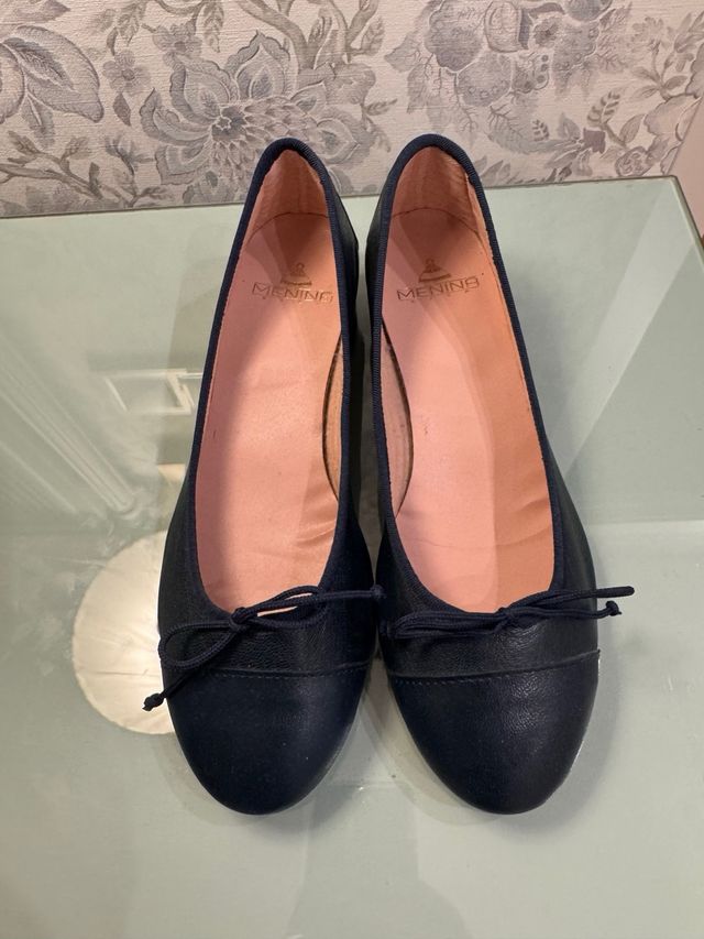 bailarinas tacon 4 cm piel marino 37