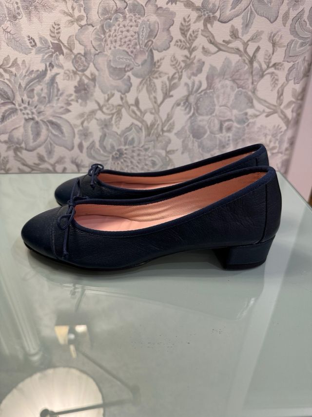 bailarinas tacon 4 cm piel marino 37