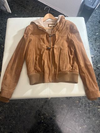 Chaqueta de ante y borreguito de mujer