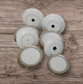 Servizio Piatti in Oro e Cobalto