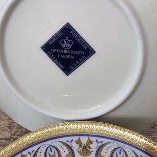 Servizio Piatti in Oro e Cobalto