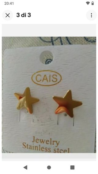 B125 orecchini stelline inox oro bimba