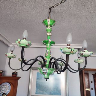 Lámpara de araña verde