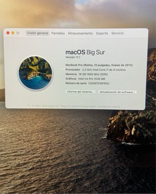 MacBook Pro 15" Retina (2013). Core i7 2.3 GHz SSD