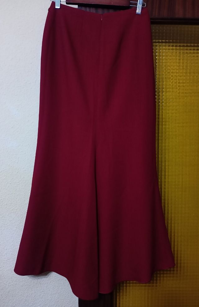 Falda de mujer, estilo sirena, burdeo/ talla 40