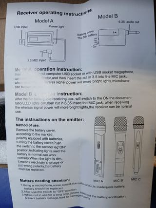Microfono inalambrico