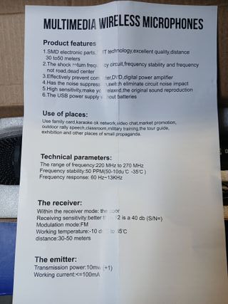 Microfono inalambrico