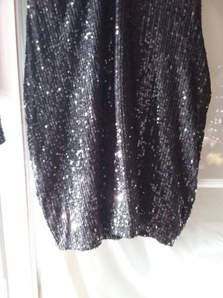 Vestido mujer le lentejuelas fiesta negro Pull&Bea