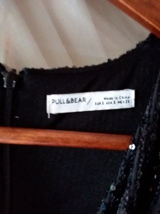 Vestido mujer le lentejuelas fiesta negro Pull&Bea