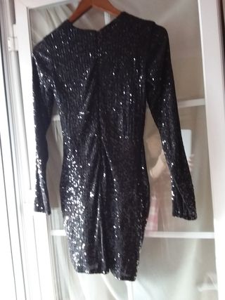 Vestido mujer le lentejuelas fiesta negro Pull&Bea