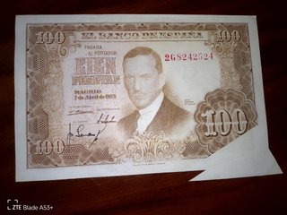 BILLETE 100 PTAS DEFECTUOSO