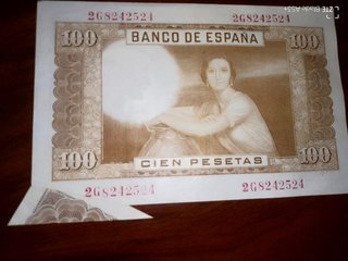 BILLETE 100 PTAS DEFECTUOSO