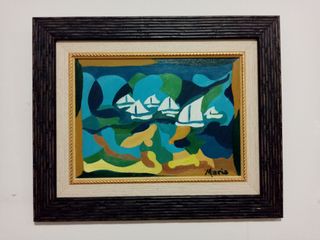 Cuadro al Óleo Enmarcado Marina único.