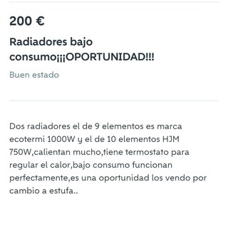 Radiadores de luz  bajo consumo