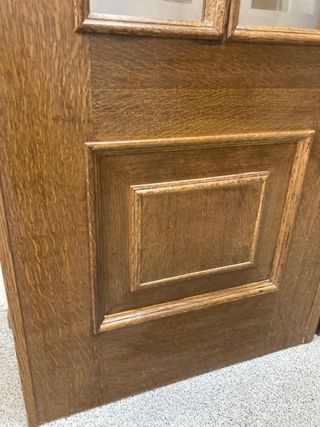 Puerta doble de roble macizo y cristal