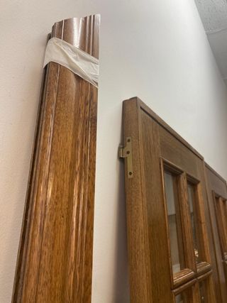 Puerta doble de roble macizo y cristal