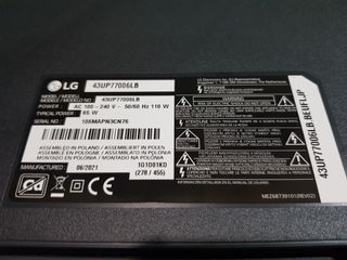 DESPIECE SMART TV LG 43UP77006LB