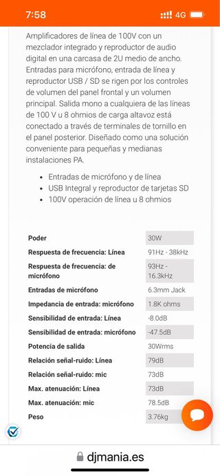 Amplificador ADASTRA CM30B NO FUNCIONA USB