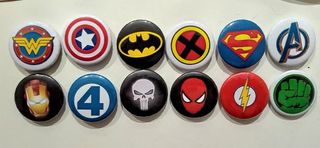 Logos superhéroes Marvel DC chapas 