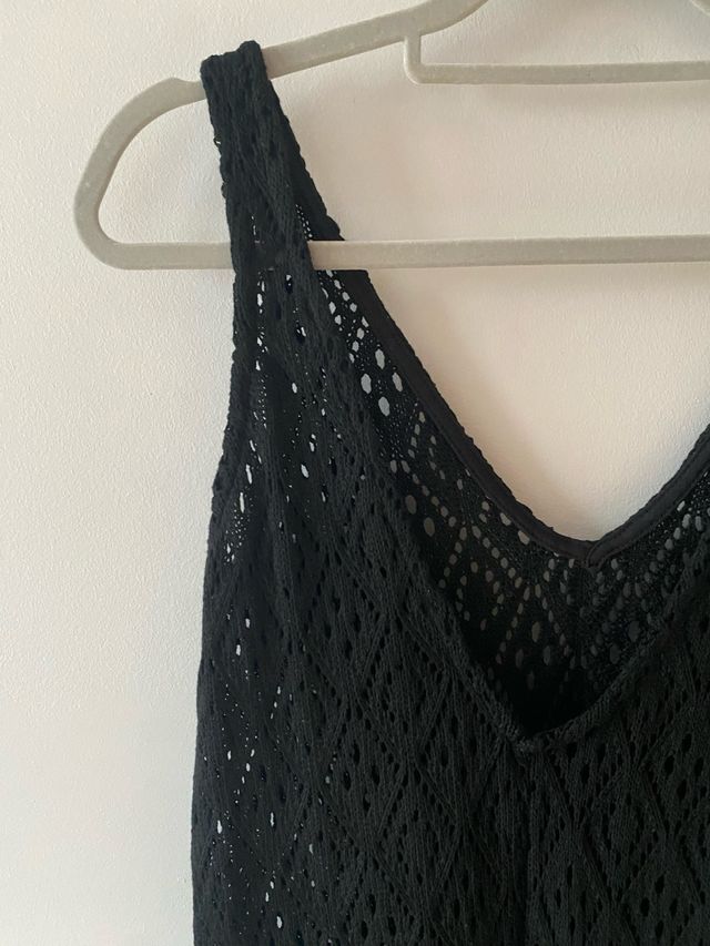 Vestido negro crochet
