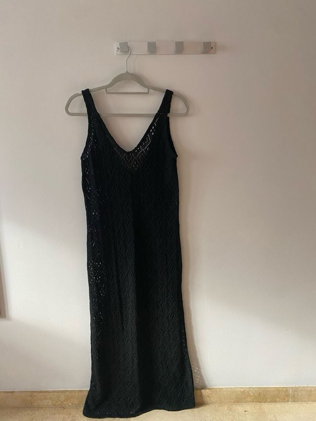 Vestido negro crochet