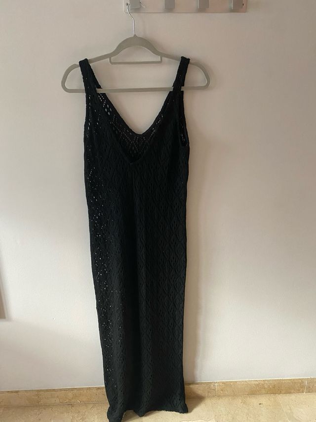 Vestido negro crochet