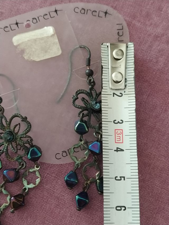 Pendientes largos piedras azules