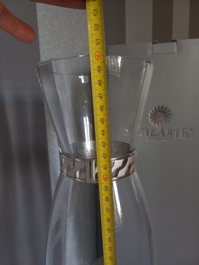 Grande vaso cristallo e argento