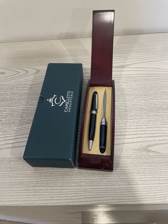 Juego bolígrafo y abrecartas con estuche