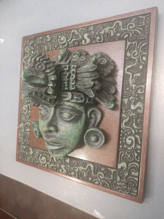 Artesania mexicana - busto 3D Guerrero azteca