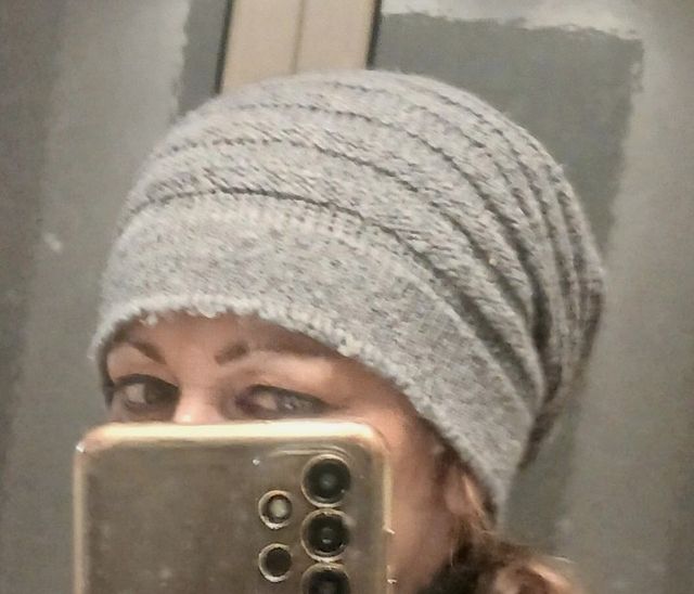 Cuffia slouchy grigia