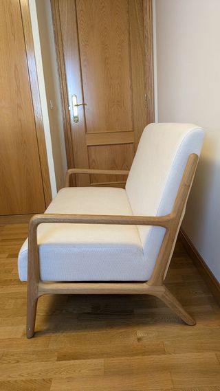 Butaca doble roble y lino ZARA HOME