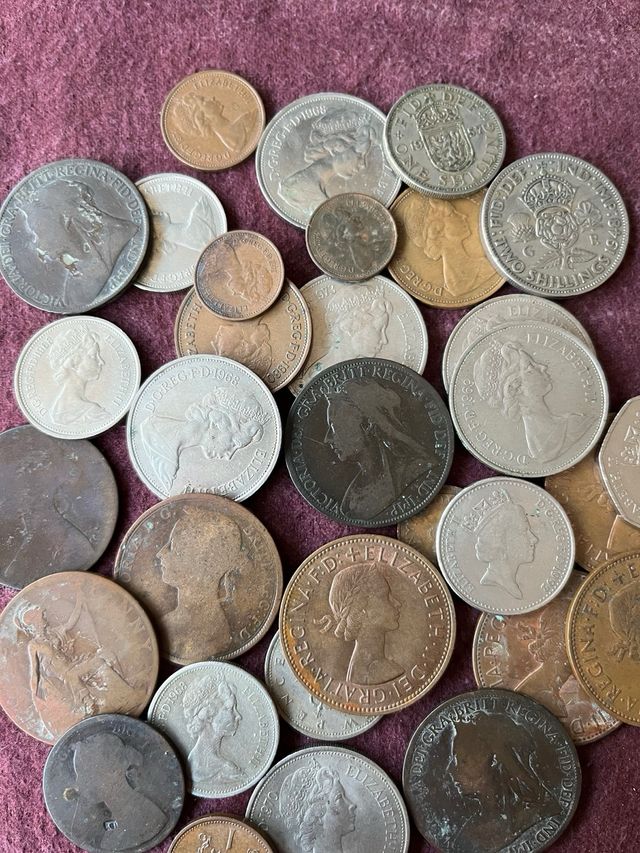 Lote 32 monedas antiguas Reino Unido