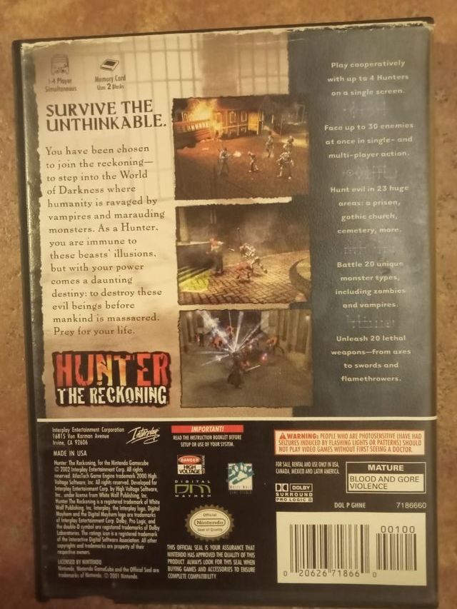 Hunter The Reckoning GameCube