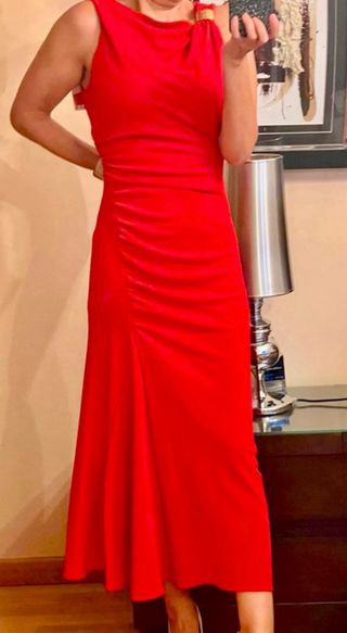 Vestido rojo midi T S a estrenar