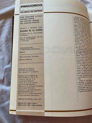 FRANCISCO FRANCO. UN SIGLO DE ESPAÑA. Tomo i.