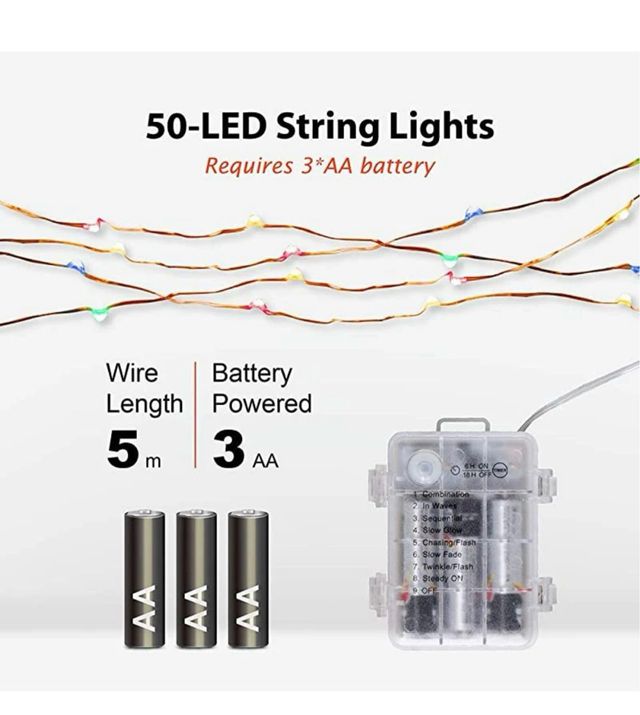 Guirnalda de 50 Luces LED Decorativas Multicolor,