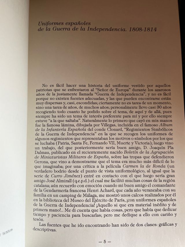 Uniformes españoles de la guerra de independencia