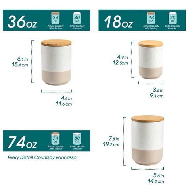 Juego de Recipientes de Cerámica con Tapa Hermétic