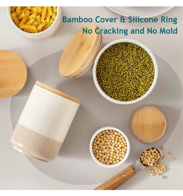 Juego de Recipientes de Cerámica con Tapa Hermétic