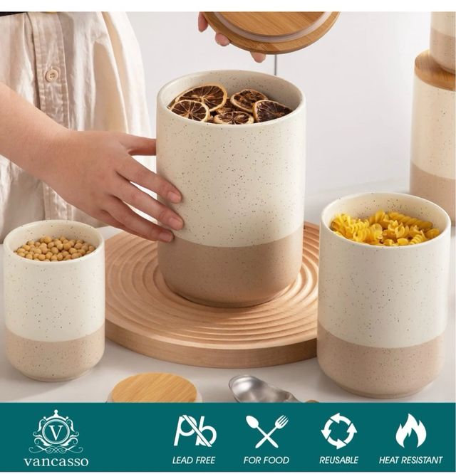 Juego de Recipientes de Cerámica con Tapa Hermétic