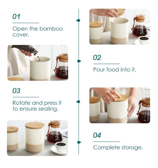 Juego de Recipientes de Cerámica con Tapa Hermétic