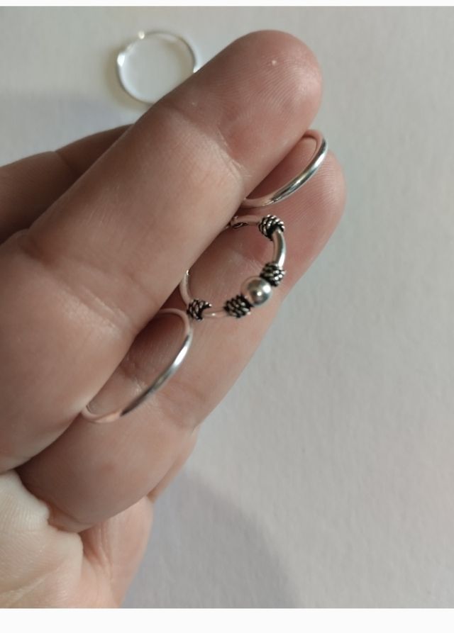 3 pares plata pendientes