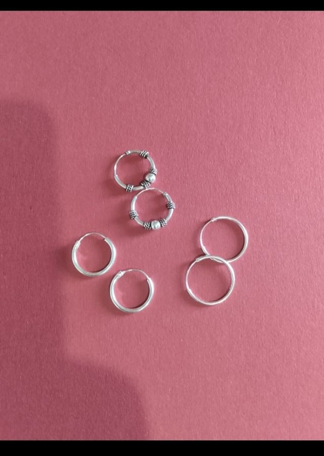 3 pares plata pendientes