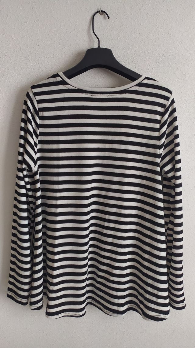 Jersey rayas blanco y negro evasé mujer