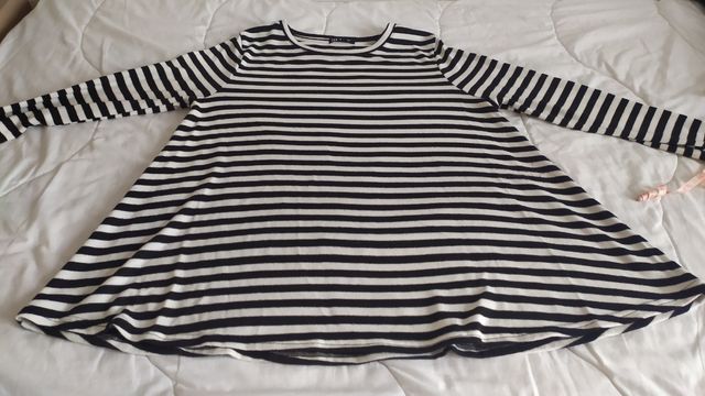 Jersey rayas blanco y negro evasé mujer